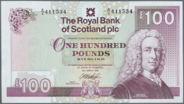 Scotland / Schottland: The Royal Bank Of Scotland PLC 100 Pounds 1999 P. 350, With Only One Corner Fold At Upper Left An - Altri & Non Classificati