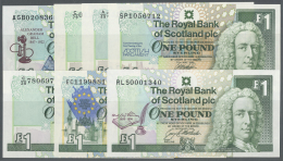 Scotland / Schottland: Set Of 7 Notes The Royal Bank Of Scotland Plc Containing 7 Different 1 Pound Notes Dated 1988, 19 - Altri & Non Classificati