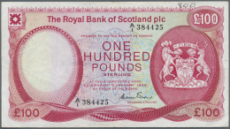 Scotland / Schottland: The Royal Bank Of Scotland PLC 100 Pounds 1985 P. 345, Used With Several Folds And A Pen Writing - Altri & Non Classificati