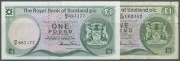 Scotland / Schottland: Set Of 2 Notes The Royal Bank Of Scotland Plc. Containing 1 Pound 1981 P. 341b (UNC) And 1 Pound - Autres & Non Classés