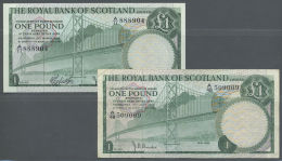 Scotland / Schottland: Set Of 2 Notes The Royal Bank Of Scotland Containing 1 Pound 1969 P. 329a (aUNC) And 1 Pound 1970 - Autres & Non Classés
