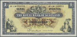 Scotland / Schottland: 1 Pound 1966 P. 325b, One Light Dint At Right, Otherwise Perfect, Condition: AUNC+. - Altri & Non Classificati