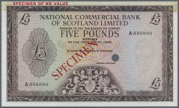 Scotland / Schottland: National Commercial Bank Of Scotland Limited 5 Pounds ND Color Trial P. 272ct, Hole Cancellation, - Autres & Non Classés