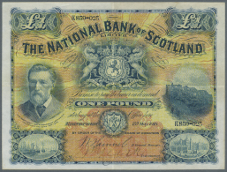 Scotland / Schottland: The National Bank Of Scotland Limited 1 Pound 1918 P. 248a, Vertical And Horizontal Fold, Very Li - Autres & Non Classés
