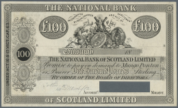 Scotland / Schottland: The National Bank Of Scotland Limited 100 Pounds ND(1882) P. 243p, Signature Area Cut Out, Pencil - Altri & Non Classificati