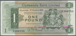 Scotland / Schottland: Clydesdale Bank Limited Set Of 2 Notes Containing 1 Pound 1968 P. 202 (F+) And 5 Pounds 1969 P. 2 - Altri & Non Classificati