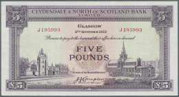 Scotland / Schottland: Clydesdale & North Of Scotland Bank 5 Pounds 1953 P. 192a, Light Folds And Creases In Paper, - Altri & Non Classificati