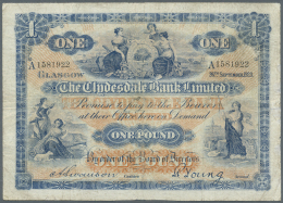 Scotland / Schottland: The Clydesdale Bank 1 Pound 1923 P. 185, Very Strong Center And Horizontal Fold, Pressed, Small R - Autres & Non Classés