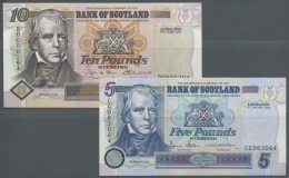 Scotland / Schottland: Pair With 5 Pounds 2006 And 10 Pounds 2001, P.119e, 120d, Both In UNC - Altri & Non Classificati