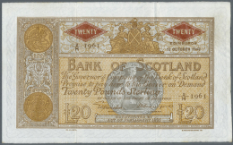 Scotland / Schottland: 20 Pounds 1942 P. 94c, Bank Of Scotland, 2 Vertical And One Horizontal Fold, Light Creases At Upp - Altri & Non Classificati