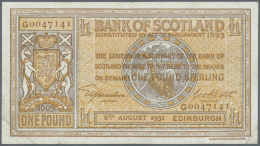 Scotland / Schottland: 1 Pound 1931 P. 86, Normal Traces Of Circulation As Folds And Creases But No Holes Or Tears, Cond - Altri & Non Classificati