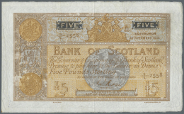 Scotland / Schottland: 5 Pounds 1930 P. 82d, Folded Horizontally And Vertically, Stain Dots At Right On Back, Light Colo - Other & Unclassified