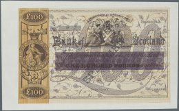 Scotland / Schottland: Bank Of Scotland 100 Pounds ND(18xx) Specimen Color Trial Of P. 69(s), Uniface Printed On Banknot - Other & Unclassified