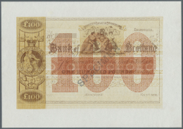 Scotland / Schottland: Bank Of Scotland 100 Pounds ND(18xx) Specimen Color Trial Of P. 69(s), Uniface Printed On Banknot - Autres & Non Classés