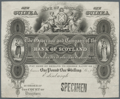 Scotland / Schottland: 1 Guinea ND(1928) Proof Print On Card P. 47p, Stamped "Specimen" At Lower Border, Uniface Print, - Autres & Non Classés
