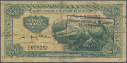 Rwanda / Ruanda: 20 Francs 1960 From Rwanda-Burundi Re-valued For Rwanda With A Stamp Of 1961, P. 1, Used With Several F - Rwanda