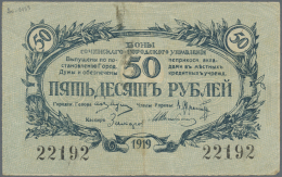 Russia / Russland: City Of Sochi Pair With 25 Rubles 1920 And 50 Rubles 1919, P.NL In About F To F+ Condition (2 Pcs.) - Russie