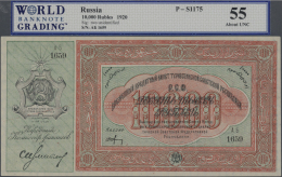 Russia / Russland: Turkestan District 10.000 Rubles 1920 Temporary Credit Note, P.S1175 In Almost Perfect Condition, Jus - Russie