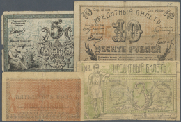 Russia / Russland: Semireche Region Set With 4 Banknotes 50 Kopeks, 3, 5 And 10 Rubles 1918, P.S1117, 1119, 1120, 1126, - Russie