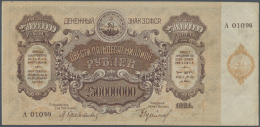 Russia / Russland: 250.000.000 Rubles 1924 P. S637 Used With Several Fold And Creases But Still Very Crisp Paper, Condit - Russia