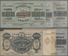 Russia / Russland: Set Pf 6 Notes Containing 25.000.000 Rubles 1924 P. S632 (F And F-), 50.000.000 Rubles 1924 P. S633 ( - Russie