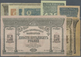 Russia / Russland: Set Of 9 Notes Transacucasian Commissariat Containing 1 Ruble 1918 P. S601 (aUNC), 3 Rubles 1918 P. S - Russie