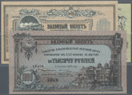 Russia / Russland: Set Of 3 Notes North Caucasus, Vladikavkaz Railroad Company Rostov On Don, 50, 100 And 1000 Rubles 19 - Russia