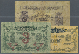 Russia / Russland: Set Of 3 Notes Mineralnyie Vodyi District Exchange Tokens Issue Containing 1 Ruble 1918 P. S507 (F), - Russie