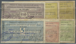 Russia / Russland: Set Of 6 Notes Government Bank Armavir Containing 3 Rublya 1918 P. S479A (F-), 5 Rublya 1918 P. S479B - Russland