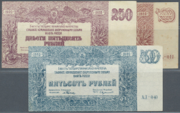 Russia / Russland: Set Of 8 Notes Containing 2x 100 Rubles 1920 P. S432b,c (F, XF), 2x 250 Rubles 1920 P. S433a,b (F-, V - Russia
