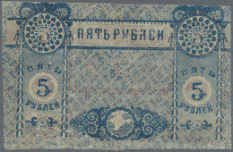 Russia / Russland: Crimea Territorial Treasury Pair With 5 Rubles 1918 Unfinished Proof In F And XF Condition (one With - Russia
