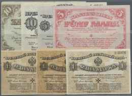 Russia / Russland: Set Of 7 Notes Containing 3x 1 Mark 1919 P. S226a&b (2x F, 1x AUNC), 2x Mark 1919 P. S227a&b - Russie
