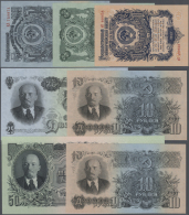 Russia / Russland: Very Nice Set With 9 Banknotes Of The 1947 Issue Containing 1, 3, 5, 2 X 10, 25, 50 And 2 X 100 Ruble - Russland