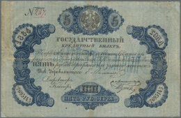 Russia / Russland: 5 Rubles 1864 P. A35, Used With Folds And Creases In Paper, Restored Larger Part At Upper Left Corner - Russia