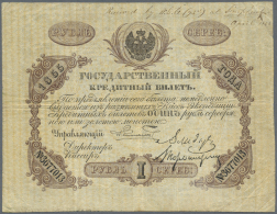 Russia / Russland: 1 Silver Ruble 1855, P.A33a, One Of The Earlier Issues Of This Note In Great Original Shape, Slightly - Russia