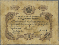 Russia / Russland: 1 Ruble 1859, P.A33 In Well Worn Condition With A Number Of Taped And Repaired Parts Along The Border - Russia