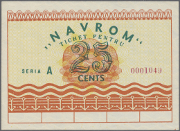 Romania / Rumänien: 25 Cents Navrom Serie A ND, P. NL., Light Dints At Upper Border, Condition: AUNC. - Roumanie
