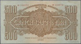 Romania / Rumänien: 500 Lei 1944 P. M14, Rare Note, Center Fold And Handling In Paper, Borders At Upper And Lower C - Romania