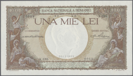 Romania / Rumänien: 1000 Lei 1939 P. 46, Light Dint At Right Border, Condition: AUNC. - Romania