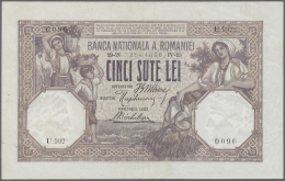 Romania / Rumänien: 500 Lei 1919 P. 22c, Center Fold, 2 More Vertical Folds, No Holes Or Tears, Paper Still Origina - Romania