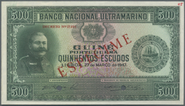 Portuguese Guinea  / Portugiesisch Guinea: 500 Escuods 1947 Specimen P. 36s, 2 Cancellation Holes, W/o Serial Numbers, R - Guinée