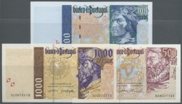 Portugal: Set Of 3 Notes Containing 500, 1000 And 2000 Escudos P. 187c, 188d, 189c, All In Condition: UNC. (3 Pcs) - Portugal