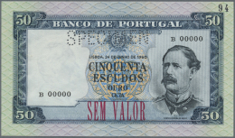 Portugal: 50 Escudos 1960 SPECIMEN, P.164s, Nearly Perfect Condition With A Few Minor Creases In The Paper And Some Tiny - Portugal