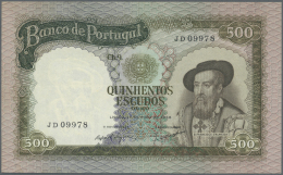 Portugal: 500 Escudos 1968 P. 162, Only Very Slight Vertical And Horizontal Folding, No Holes Or Tears, Crisp Paper And - Portugal