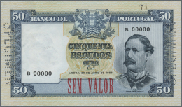 Portugal: 50 Escudos 1953 SPECIMEN, P.160s, Excellent Condition With A Few Minor Creases In The Paper, Tiny Spots And 2 - Portugal