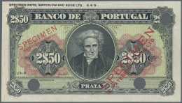 Portugal: 2,5 Escudos ND(1922) Colot Trial P. 127ct With 2 Hole Cancellations And Red Specimen Overprints By Waterlow &a - Portogallo