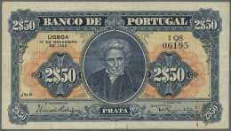 Portugal: 2,5 Escudos 1922 P. 127, Light Center And Horizontal Fold, Rusty Paper Clip Trace At Lower Right, No Holes, No - Portogallo