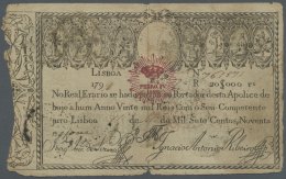 Portugal: 20.000 Reis 1826 P. 31, Stonger Used As Normal For This Type Of Note, Taped But Intact, Condition: VG. - Portogallo