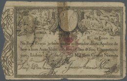 Portugal: 20.000 Reis 1826 P. 30, Stonger Used As Normal For This Type Of Note, Taped But Intact, Condition: VG. - Portogallo