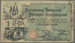 Poland / Polen: 1 Ruble 1914   CzÄ™stochowskie  Towarzistwo  PoÅºyczkowo  OszczednoÅ›ciowe K.19.19.11 In Well Worn Condi - Pologne